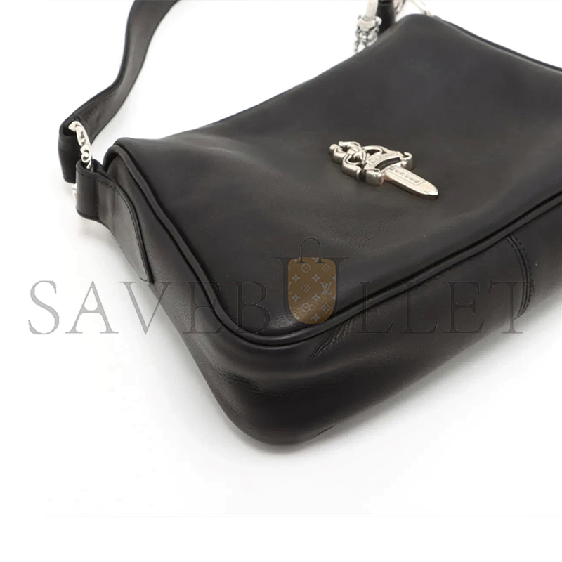 ch*0me he**ts chicken nU*gets shoulder bag leather black × silver large dagger a3938163 (23*15*5.5cm)